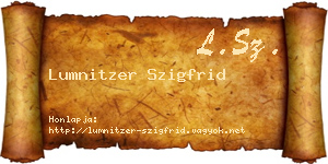Lumnitzer Szigfrid névjegykártya